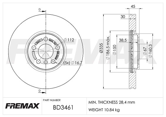 Disque de frein FREMAX BD-3461