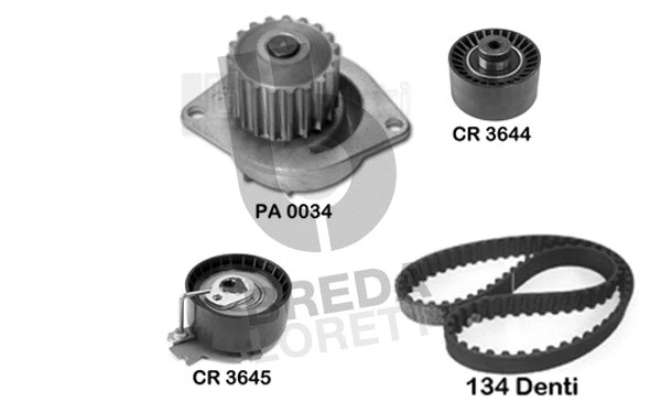 Pompe à eau + kit de courroie crantée BREDA LORETT KPA0081A