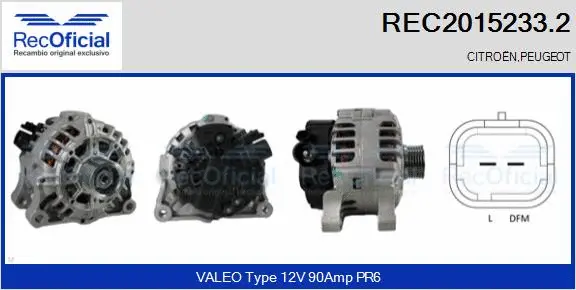 Alternateur RECOFICIAL REC2015233.2