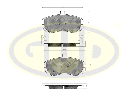 Kit de plaquettes de frein, frein à disque G.U.D. GBP119402