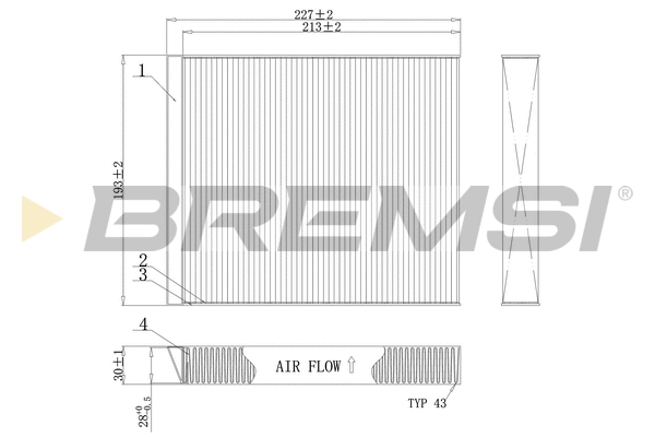 Filtre, air de l'habitacle BREMSI FC0971
