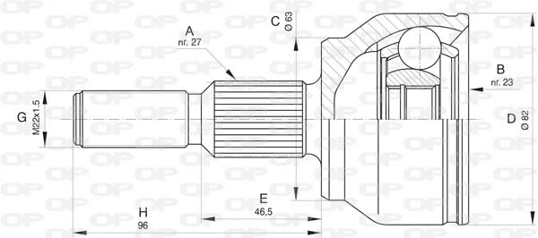 Jeu de joints, arbre de transmission OPEN PARTS CVJ5812.10