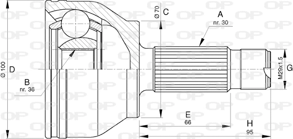 Jeu de joints, arbre de transmission OPEN PARTS CVJ5781.10