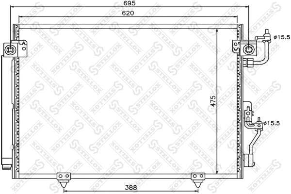 Condenseur, climatisation STELLOX 10-45138-SX