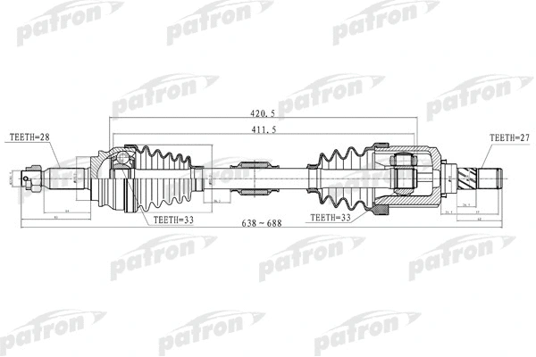Arbre de transmission PATRON PDS2033