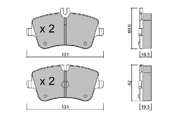 Kit de plaquettes de frein, frein à disque AISIN BPMB-1007