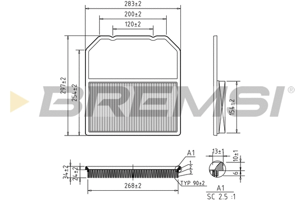 Filtre à air BREMSI FA0619