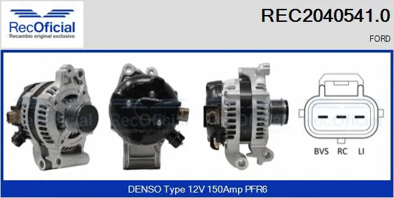 Alternateur RECOFICIAL REC2040541.0