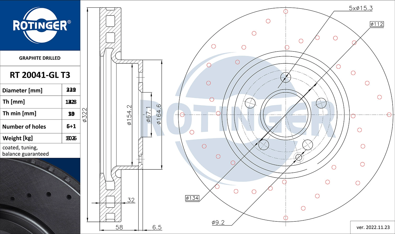 Disque de frein ROTINGER RT 20720-GL T3