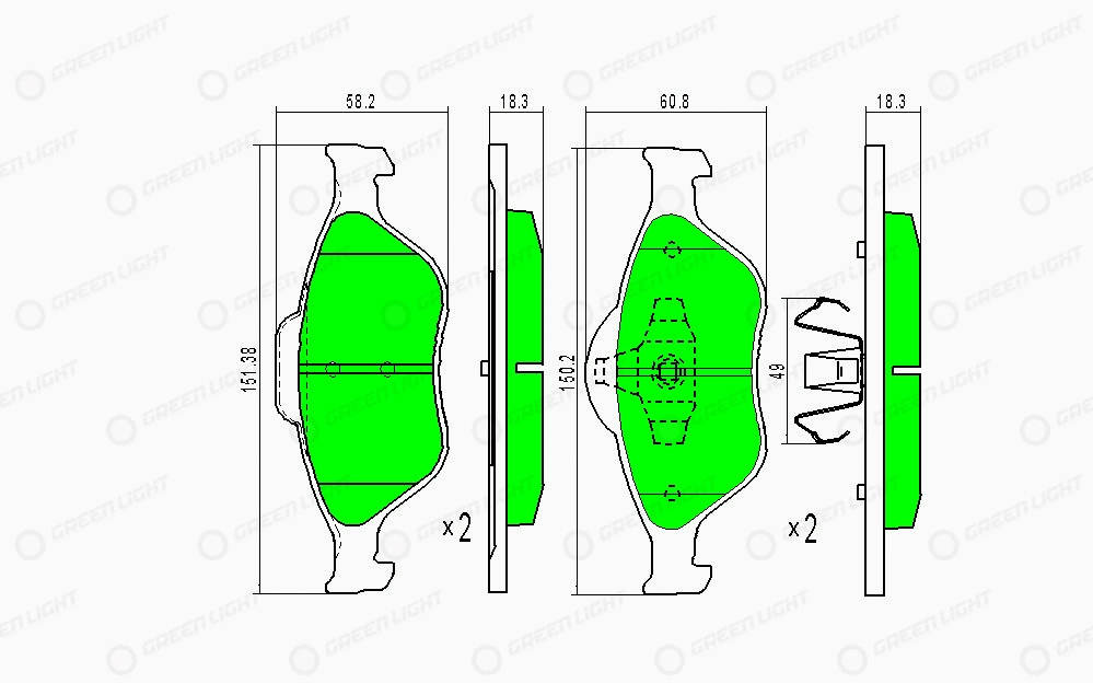 Kit de plaquettes de frein, frein à disque Automotive Adriado GLBP0085