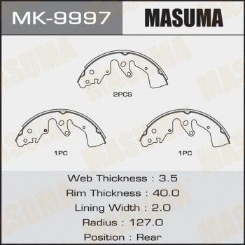 Jeu de mâchoires de frein MASUMA MK-9997
