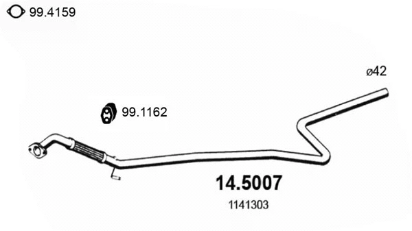 Tuyau d'échappement ASSO 14.5007