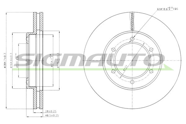 Disque de frein SIGMAUTO DBB441V
