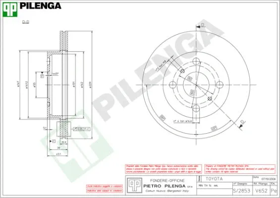 Disque de frein PILENGA V652