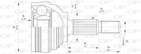 Jeu de joints, arbre de transmission OPEN PARTS CVJ5613.10