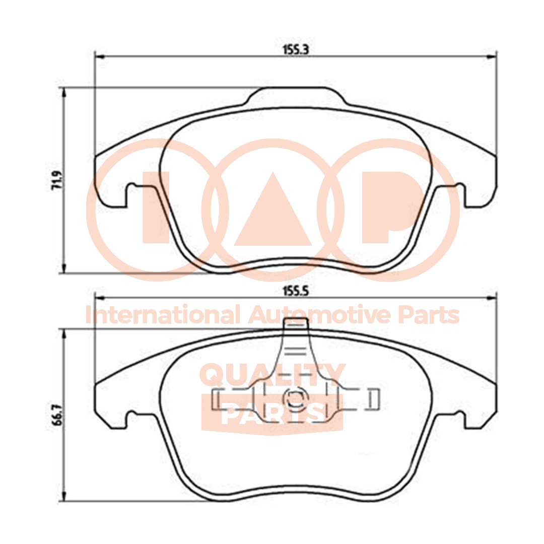 Kit de plaquettes de frein, frein à disque IAP QUALITY PARTS 704-52021P