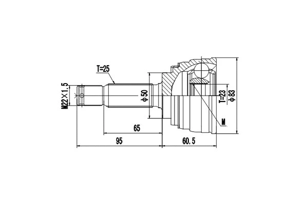 Jeu de joints, arbre de transmission DYNAMATRIX DCV839054