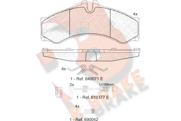 Kit de plaquettes de frein, frein à disque R BRAKE RB1126-203