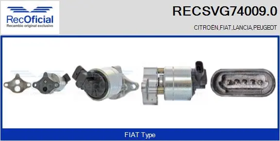 Vanne EGR RECOFICIAL RECSVG74009.0