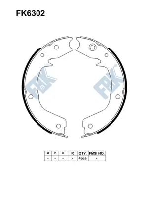 Jeu de mâchoires de frein FBK FK6302