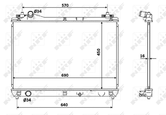 Radiateur, refroidissement du moteur NRF 53915
