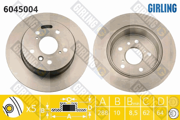 Disque de frein GIRLING 6045004