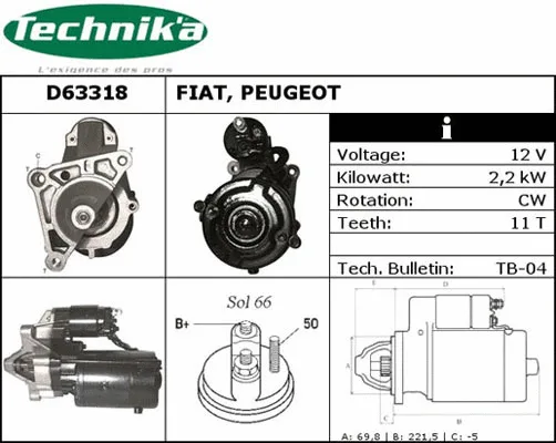 Démarreur Technika D63318
