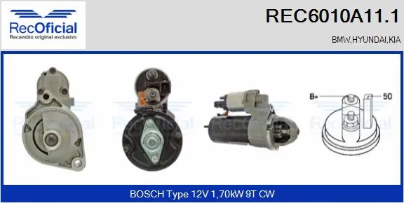 Démarreur RECOFICIAL REC6010A11.1