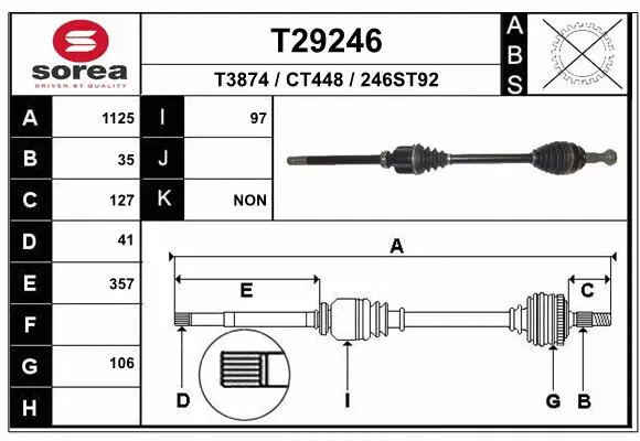 Arbre de transmission EAI T29246