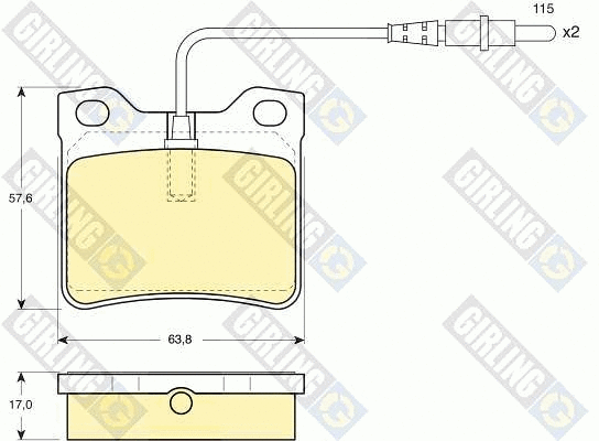 Kit de plaquettes de frein, frein à disque GIRLING 6109852