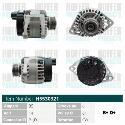 Alternateur HOFFER H5530321