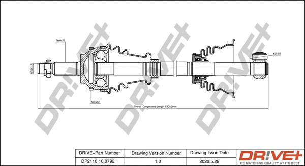 Arbre de transmission Dr!ve+ DP2110.10.0792