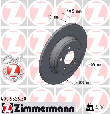 Disque de frein ZIMMERMANN 400.5526.30