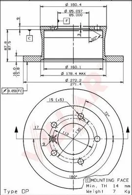 Disque de frein VILLAR 628.0421