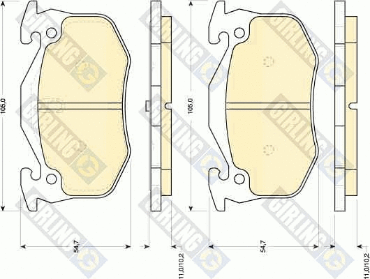 Kit de plaquettes de frein, frein à disque GIRLING 6109053