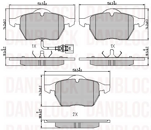 Kit de plaquettes de frein, frein à disque DANBLOCK DB 510402