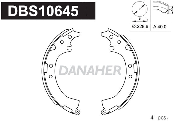 Jeu de mâchoires de frein DANAHER DBS10645
