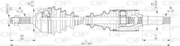 Arbre de transmission OPEN PARTS DRS6171.00