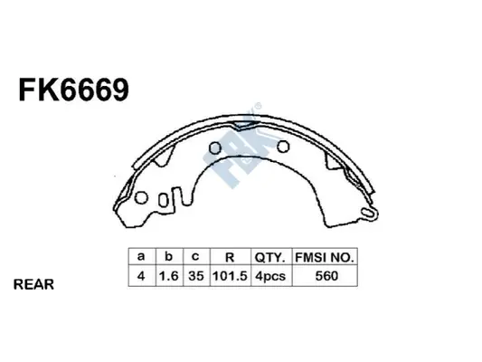 Jeu de mâchoires de frein FBK FK6669
