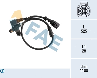 Capteur, vitesse de roue FAE 78176