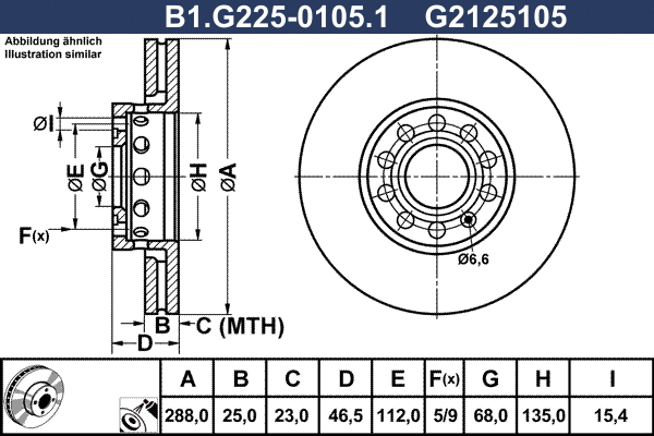 Disque de frein GALFER B1.G225-0105.1