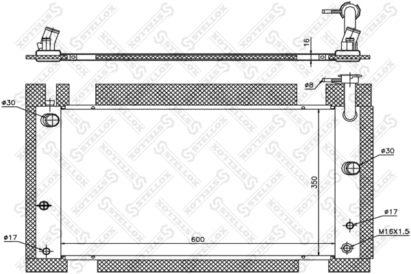 Radiateur, refroidissement du moteur STELLOX 10-26333-SX