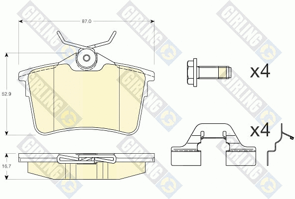Kit de plaquettes de frein, frein à disque GIRLING 6117991