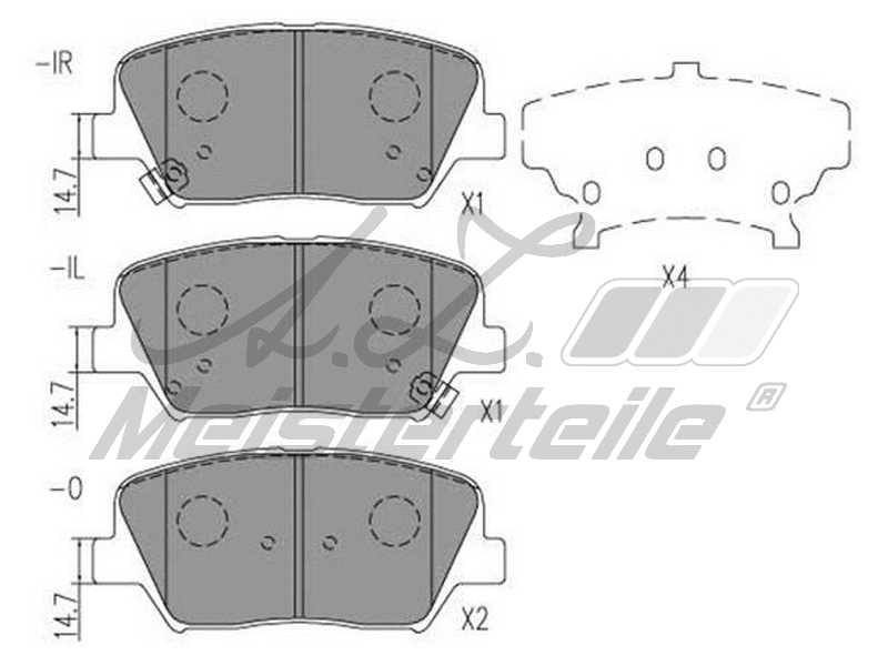 Kit de plaquettes de frein, frein à disque A.Z. Meisterteile AZMT-44-022-2086