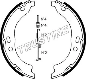 Jeu de mâchoires de frein, frein de stationnement TRUSTING 034.118K
