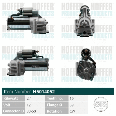 Démarreur HOFFER H5014052