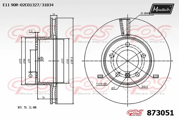 Disque de frein MAXTECH 873051