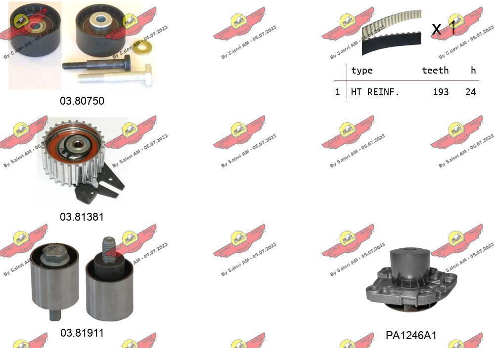 Pompe à eau + kit de courroie crantée AUTOKIT 04.5368PA
