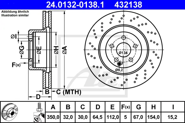 Disque de frein ATE-APAC 24.0132-0138.1