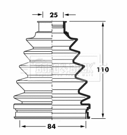 Jeu de joints-soufflets, arbre de commande BORG & BECK BCB6054